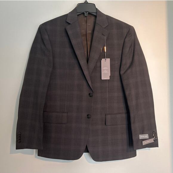 NWT Michael Kors Classic Fit Sport Coat – Charcoal/Brown, Men’s 38S - Picture 1 of 9